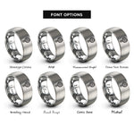 font options for inside engraving on silver hemisphere compass rings