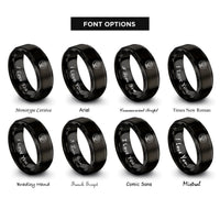 font options for inside engraving on black hemisphere map stamp rings