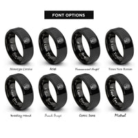 font options for inside engraving on black hemisphere map stamp rings
