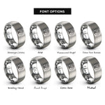 font options for inside engraving on grey hemisphere map stamp rings