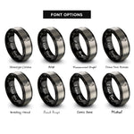 font options for inside engraving on black & gray hen rings