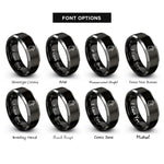 font options for inside engraving on black & gray hen rings