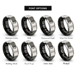 font options for inside engraving on black & grey hen rings