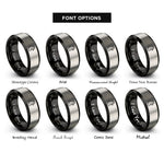 font options for inside engraving on black & grey hen rings