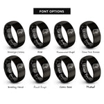 font options for inside engraving on black hen rings