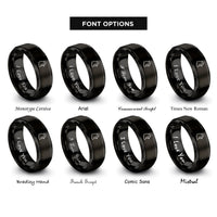 font options for inside engraving on black hen rings