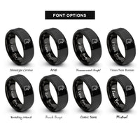 font options for inside engraving on black hen rings