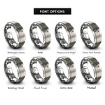 font options for inside engraving on silver hen rings