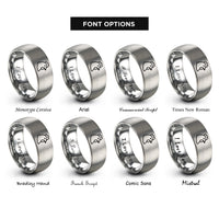 font options for inside engraving on grey hen rings