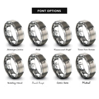 font options for inside engraving on silver hen rings
