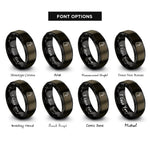 font options for inside engraving on gunmetal & black hen rings