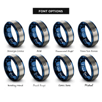 font options for inside engraving on blue & gray heptagram faery star rings