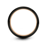 custom engraved couple rings – albino rat engraving on black & rose gold tungsten wedding band