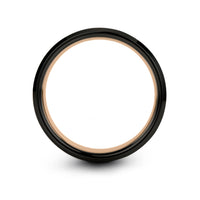 custom engraved couple rings – albino rat engraving on black & rose gold tungsten wedding band