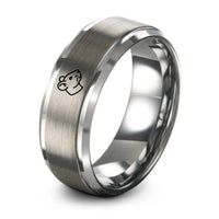 grey tungsten albino rat ring