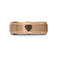 engraved rings for couples – rose gold tungsten fingerprint heart wedding band