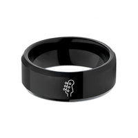 matching rings for lovers – black tungsten fretless bass headstock wedding band