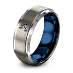 Her And Hers Gifts – blue & grey tungsten handball shot ring