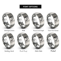 font options for inside engraving on grey heraldic chevron rings