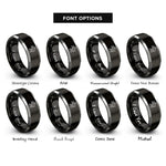font options for inside engraving on black & gray heraldic hound rings