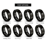 font options for inside engraving on black heraldic hound rings
