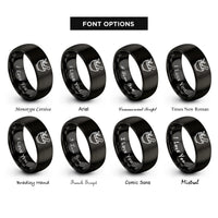 font options for inside engraving on black herbal mortar pestle rings