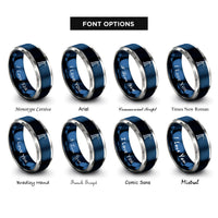 font options for inside engraving on blue & grey hercules light rings