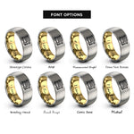 font options for inside engraving on gold & silver heritage trolley rings