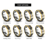 font options for inside engraving on gold & gray heritage trolley rings