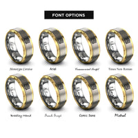 font options for inside engraving on gold & gray heritage trolley rings