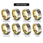 font options for inside engraving on gold & silver heritage trolley rings