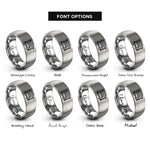 font options for inside engraving on silver heritage trolley rings