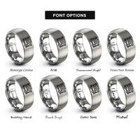 font options for inside engraving on silver heritage trolley rings