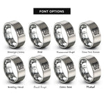 font options for inside engraving on silver heritage trolley rings