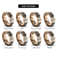 font options for inside engraving on rose gold heritage trolley rings