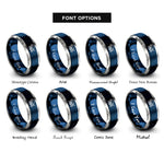 font options for inside engraving on blue & silver hermit crab rings