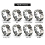 font options for inside engraving on silver hermit crab rings
