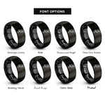 font options for inside engraving on black heron rings