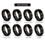 font options for inside engraving on black heron rings