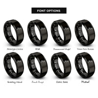 font options for inside engraving on black heron rings