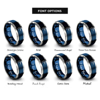 font options for inside engraving on blue & grey heron rings