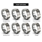 font options for inside engraving on grey heron rings
