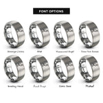 font options for inside engraving on grey heron rings