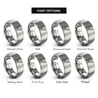 font options for inside engraving on grey heron rings