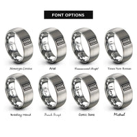 font options for inside engraving on grey herringbone rings