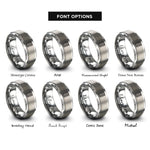 font options for inside engraving on silver herringbone rings