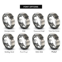 font options for inside engraving on silver herringbone rings