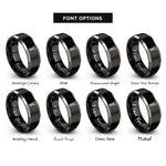 font options for inside engraving on black & grey hex bolt rings
