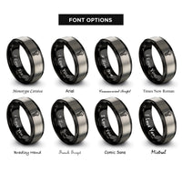 font options for inside engraving on black & silver hex bolt rings