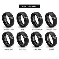 font options for inside engraving on black hex bolt rings